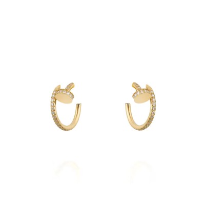 CARTIER JUSTE UN CLOU HOOP EARRINGS SMALL MODEL PAVED REF. B8301430
